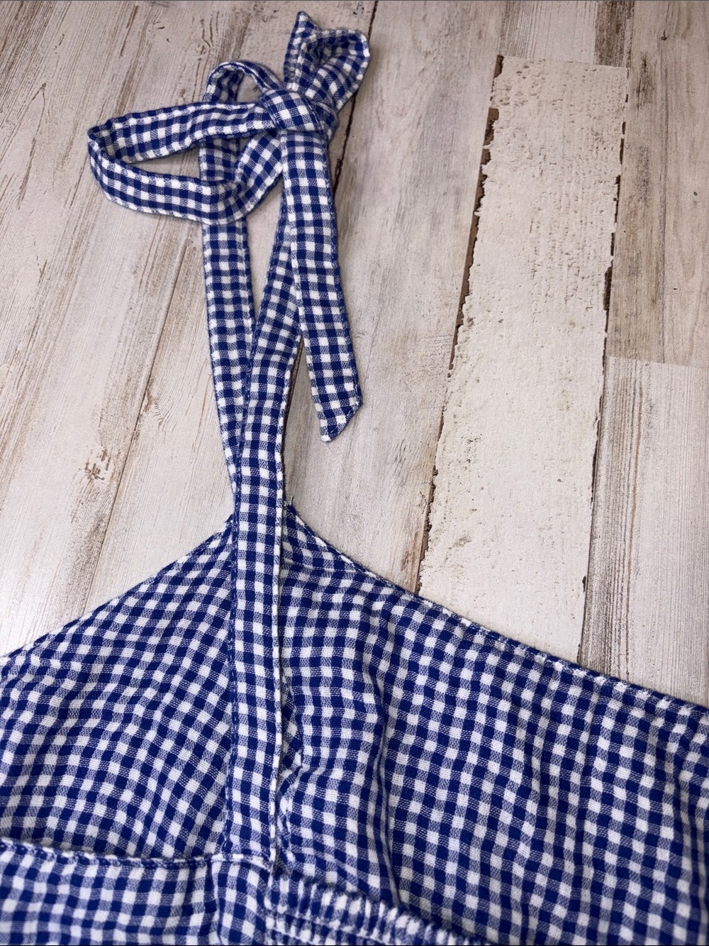 Old Navy Blue Gingham Tie-Strap Peplum Cami Plus Size 3X & 4X - Picture 9 of 12